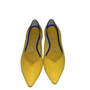 Rothy's The Point Marigold/Sunshine Yellow Flats with Blue Accents